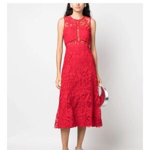 Self portrait floral sleeveless red mini dress